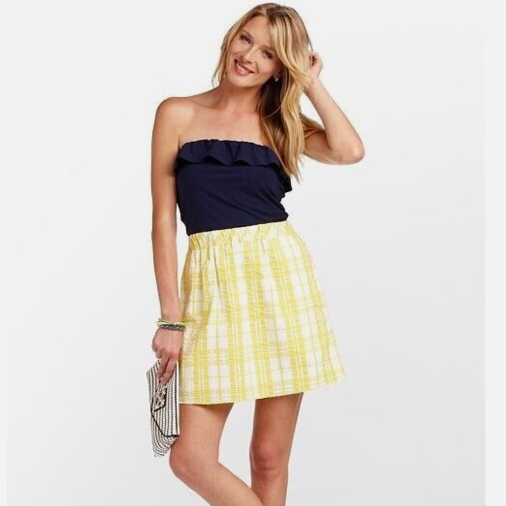 NWT Lilly Pulitzer Esmeralda Dress in Starfruit Yellow Sucker For Plaid Sz L